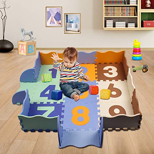 swonuk Alfombra Puzzle para Niños, Puzzle Estera de Juguete de Espuma Sólida, 25 Piezas Grueso (0.47 Pulgadas) para Decoración de la habitación de los niños