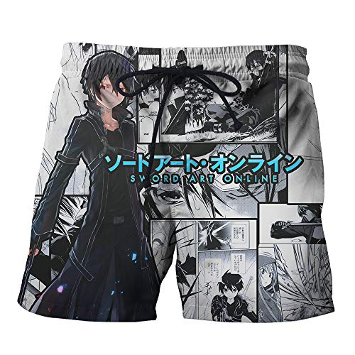 Sword Art Online Pantalones cortos de entrenamiento de la gimnasia Entrenamiento Correr Pantalones cortos de ciclista elástico de la cintura del basculador cortos transpirable pantalones cortos de pla