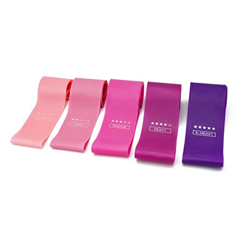 SWQG-Sartén Banda de Fitness Aptitud, Banda Piernas Elásticos Bucles de Ejercicios pour Mujeres con 5 Diferentes Niveles de Resistencia pour la Yoga, Pilates, Aptitud