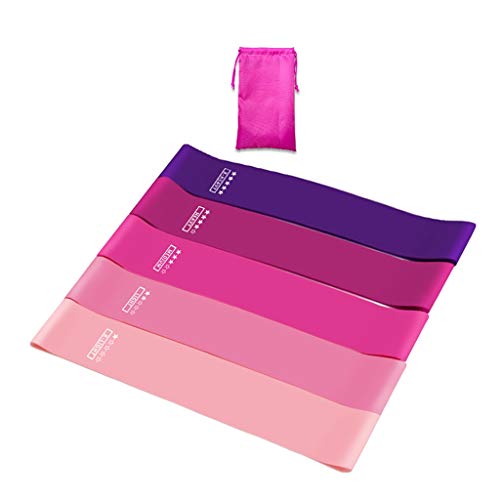 SWQG-Sartén Banda de Fitness Aptitud, Banda Piernas Elásticos Bucles de Ejercicios pour Mujeres con 5 Diferentes Niveles de Resistencia pour la Yoga, Pilates, Aptitud