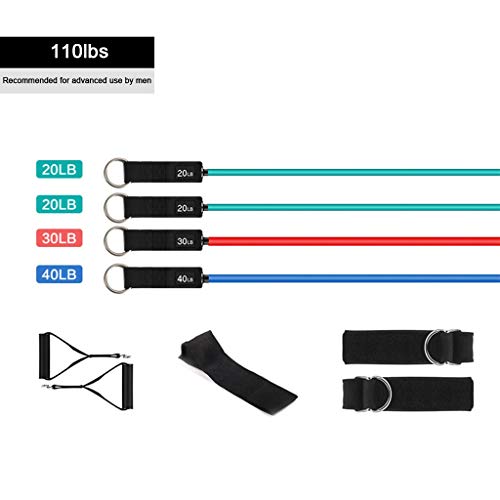 SWQG-Sartén Banda de Fitness con Mango de Espuma, Banda de Resistencia para Entrenamiento Muscular, Yoga, Pilates, Fisioterapia y Rehabilitación, Cuerda Elástica para Adelgazar y Moldear