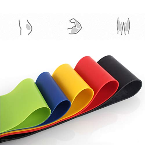 SWQG-Sartén Fitness Elastic Band, Banda de Resistencia Tiene 5 Diferentes Niveles de Resistencia, Se Puede Utilizar para Deportes, Yoga, Entrenamiento Corporal, Pierna y Tirar de la Cadera