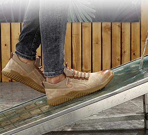 SXFGML Zapatos De Seguridad con Punta De Acero para Hombre Mujer - Cómodos Ligeros Y Transpirables,Negro,38