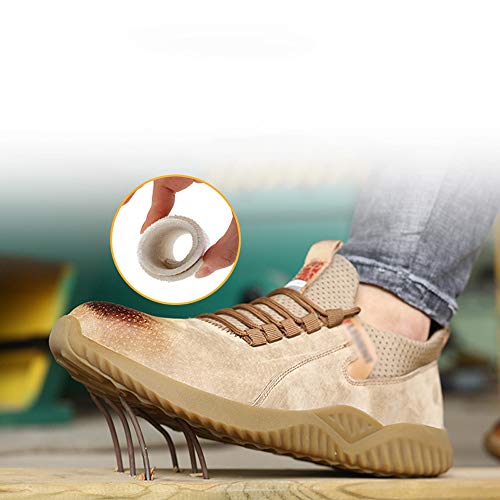 SXFGML Zapatos De Seguridad con Punta De Acero para Hombre Mujer - Cómodos Ligeros Y Transpirables,Negro,38
