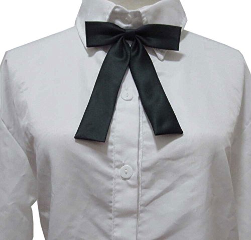 SYAYA - Pajarita para mujer, color sólido, ajustable, preatado, para mujer, corbatas, WLJ08 - Negro - talla única