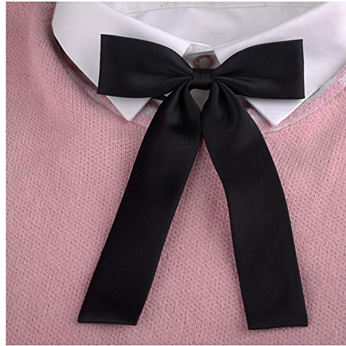 SYAYA - Pajarita para mujer, color sólido, ajustable, preatado, para mujer, corbatas, WLJ08 - Negro - talla única