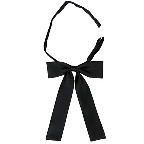 SYAYA - Pajarita para mujer, color sólido, ajustable, preatado, para mujer, corbatas, WLJ08 - Negro - talla única