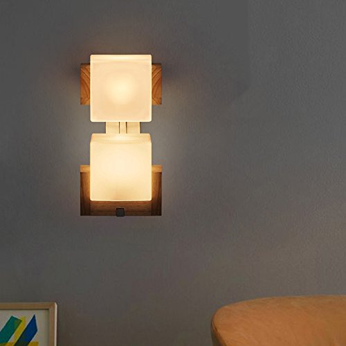 SYF light Lámpara de pared de azúcar, Creative American Vintage Restaurant Aisle Bar Cabecero Cafe Double Oak Wall Lump Sugar, American Lámpara de pared, Lámpara de dormitorio, Living Room Luz E27x2W: