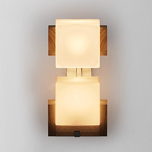 SYF light Lámpara de pared de azúcar, Creative American Vintage Restaurant Aisle Bar Cabecero Cafe Double Oak Wall Lump Sugar, American Lámpara de pared, Lámpara de dormitorio, Living Room Luz E27x2W:
