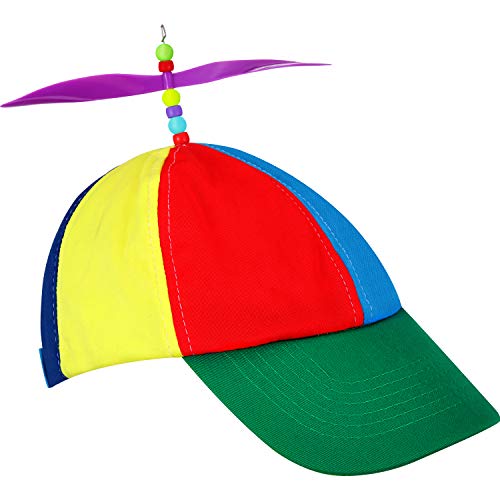Syhood Sombrero de Hélice Sombrero de Payaso de Helicóptero Gorro de Arco Iris Sombrero Colorido de Disfraces de Fiesta Unisexo