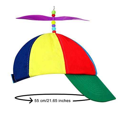 Syhood Sombrero de Hélice Sombrero de Payaso de Helicóptero Gorro de Arco Iris Sombrero Colorido de Disfraces de Fiesta Unisexo