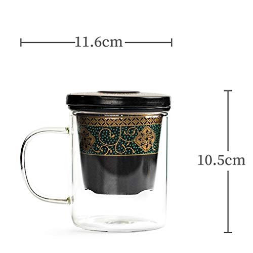 SYJOP Vaso De Separación De Té Vaso Vaso De Separación De Té con Asa Vidrio Transparente De Oficina 450 Ml Contenedor De Separación De Té De Gran Capacidad Resistencia Al Calor A Alta Temperatura