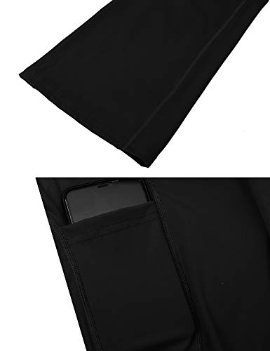 Sykooria Pantalones de Yoga Bootcut para Mujer Pantalón de Corte de Bota con Bolsillo de Cintura Alta Pilates Correr Baile Fitness