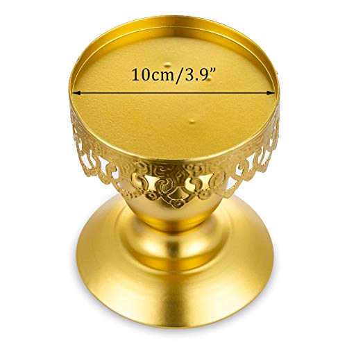 Sziqiqi Portavelas de Columna Candeleros de Retro con Forma de Jaula de Pájaro, Decoraciones para la Mesa de Boda Centro de Mesa Navideño Candelabros Decorativos de Velas Candelabros de Mesa, Oro