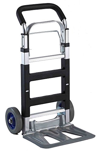 T-EQUIP ALU-120 - Carretilla de aluminio, plegable y manual, plataforma rodante compacta, 120 kg de capacidad de carga, AnxPxAl: 40 x 41,5 x 110 cm