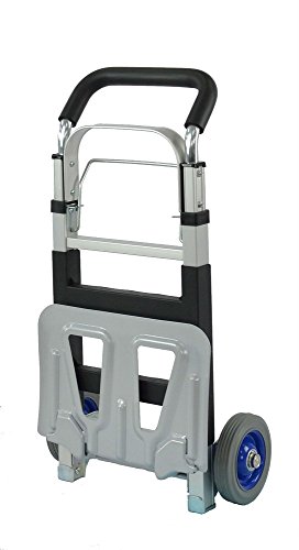 T-EQUIP ALU-120 - Carretilla de aluminio, plegable y manual, plataforma rodante compacta, 120 kg de capacidad de carga, AnxPxAl: 40 x 41,5 x 110 cm