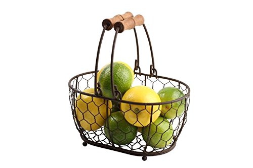 T & G Woodware – Provence Cesta Ovalada wireware, marrón rústico, pequeño