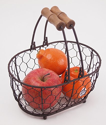 T & G Woodware – Provence Cesta Ovalada wireware, marrón rústico, pequeño