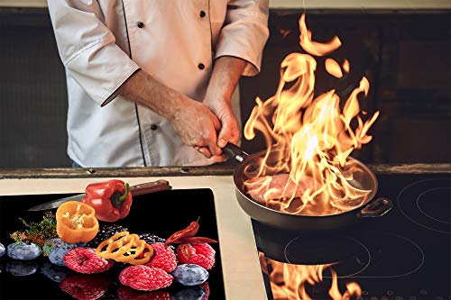 Tabla de cocina de vidrio templado - Tabla de cortar de cristal resistente – Cubre Vitro Decorativo – UNA PIEZA (60 x 52 cm) o DOS PIEZAS (30 x 52 cm); D07 Frutas y verduras: Frutas 4