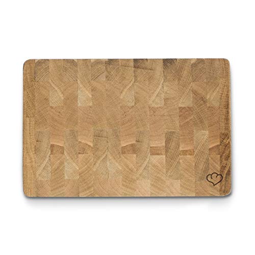 Tabla de cortar cocina Erik 20 x 30 x 3 cm - Tabla madera de roble Fuente de servir Tabla de cocina antideslizante incl. Instrucciones de cuidado