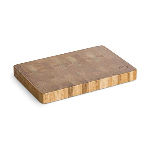 Tabla de cortar cocina Erik 20 x 30 x 3 cm - Tabla madera de roble Fuente de servir Tabla de cocina antideslizante incl. Instrucciones de cuidado