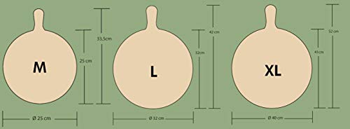 Tabla para pizza elegante y práctica – Redonda – Varios tamaños –Artículo con defecto de fábrica, madera, XL