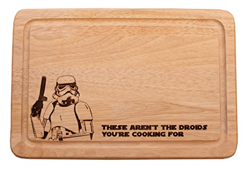 Tabla para quesos de madera para cortar inspirada en Star Wars “These aren’t the Droids you’re cooking for”.