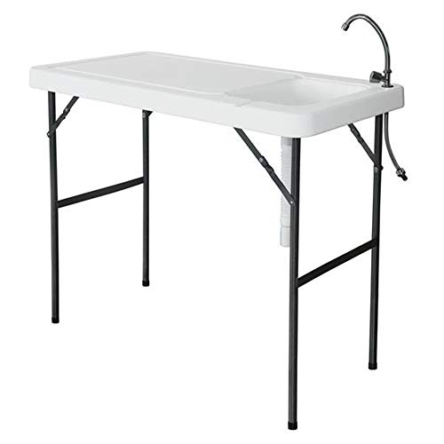Table HDS Plegable portátil Filete de Pescado y Caza y Mesa de Corte con el Blanco Grifo del Fregadero Aire Libre