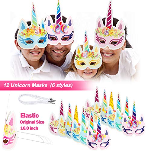 Tacobear 60Piezas Unicornio Aarticulos de Fiesta Cumpleaños Piñatas Unicornio Slap Pulsera Llavero Anillo Máscara de Papel Tatuajes Temporales para Niños Niñas Unicornio Fiesta Cumpleaños Regalo