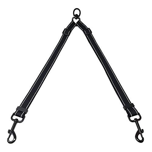 Tacobear Correa Perro Correa de Perro Doble Acoplador Correa Perro Dos Correas y arnés Ajustable para Perros cinturón de Seguridad Divisor para 2 Perros