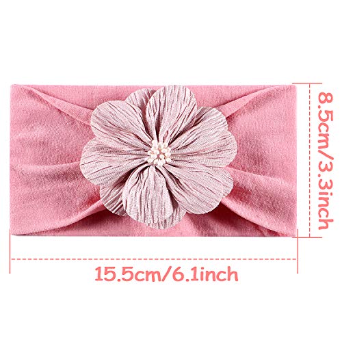 Tacobear Diademas Bebe Niñas Nudo Banda Flores Cintas de Pelo Cabeza Elástica Turbante algodón Venda de Pelo para Bebe Niñas Accesorios para el Cabello (6 Flor Bebe Diademas)