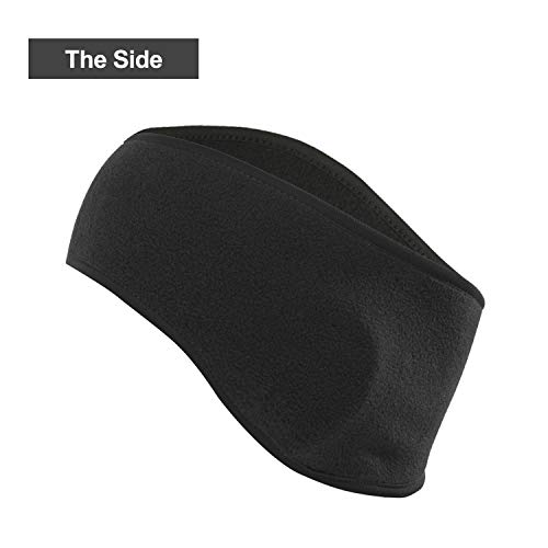 Tagvo Hebilla de algodón acolchada caliente con tapa completa Muffs de oído, estiramiento a tamaño no voluminoso ajuste cómodo para adultos hombres mujeres para el deporte y el desgaste casual (negro)