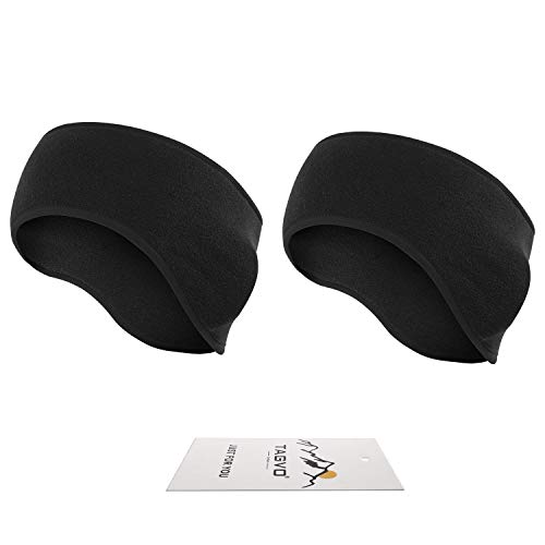 Tagvo Hebilla de algodón acolchada caliente con tapa completa Muffs de oído, estiramiento a tamaño no voluminoso ajuste cómodo para adultos hombres mujeres para el deporte y el desgaste casual (negro)