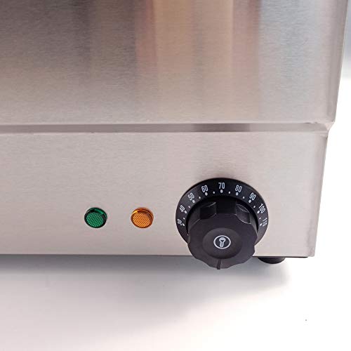 TAIMIKO Baño María Eléctrico con 3 bandejas de Acero Inoxidable Bain Marie con Control de Temperatura y Grifo de Drenaje 1500W 220-240V Certificación CE