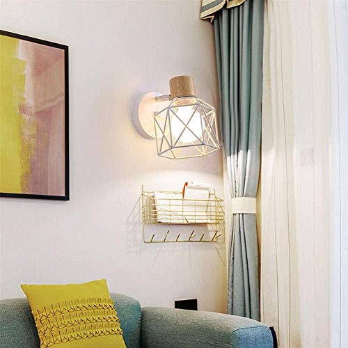 TAIZ Lámpara de pared moderna aplique de iluminación diseño de la jaula dorada La pared del hierro se aplica madera de una sola iluminación de la decoración mural de la habitación en la puesta del Sal
