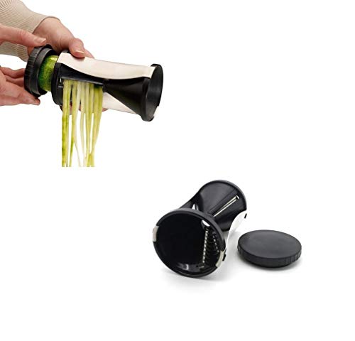 takestop® - Cortador de Verduras en Espiral con Cono, Doble Hoja, Tempera de plástico para Cocina, Cortar Verduras, Juliana, Zanahorias, Patatas azucaradas, Color Aleatorio