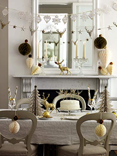 Talking Tables platos medios vintage ‘Party Porcelain Gold.’ Oro y blanco. Cartón. Paquete de 12.