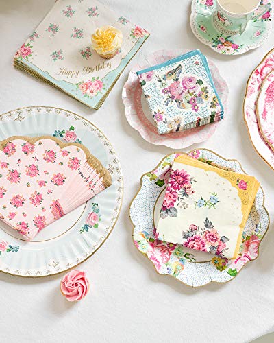 Talking Tables Servilletas floral ‘Truly Scrumptious’‘TS3.’ Papel. Rosa Y Amarillo.