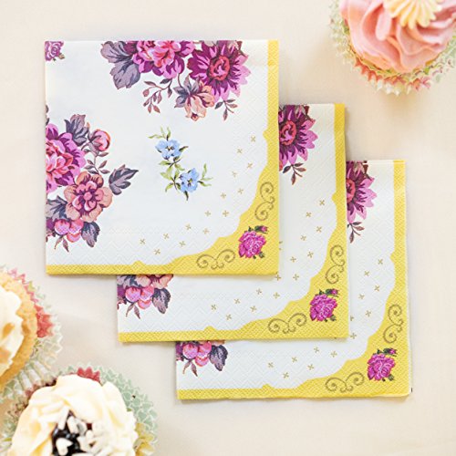 Talking Tables Servilletas floral ‘Truly Scrumptious’‘TS3.’ Papel. Rosa Y Amarillo.