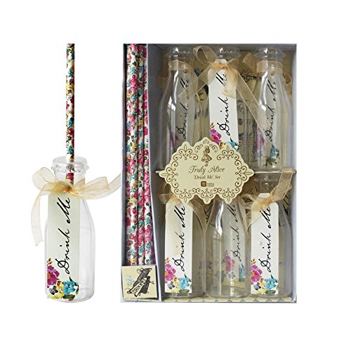 Talking Tables TSALICE-DRINKSET Truly Alice Bebe me Conjunto de Bebidas de Fiesta, Cartón, Multicolor, 3.50x13.5x25 cm