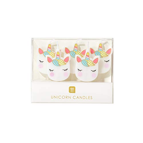 Talking Tables UNICORN-CANDLES Velas de cumpleaños con Forma de Unicornio, Paquete de 5, Cera