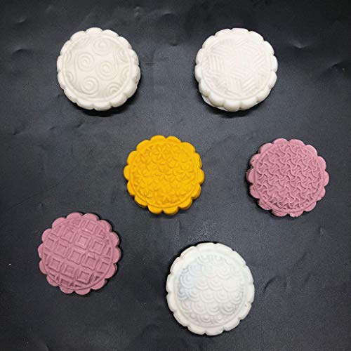 Tangpingsi - Molde de silicona antiadherente para magdalenas, 6 agujeros, molde de mooncake, molde para magdalenas de chocolate, molde para hacer galletas, molde para hornear galletas