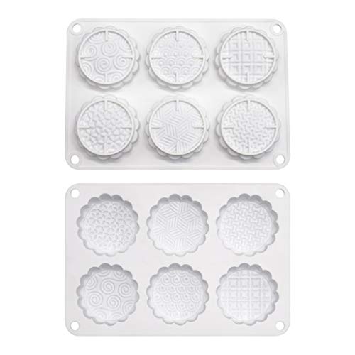 Tangpingsi - Molde de silicona antiadherente para magdalenas, 6 agujeros, molde de mooncake, molde para magdalenas de chocolate, molde para hacer galletas, molde para hornear galletas