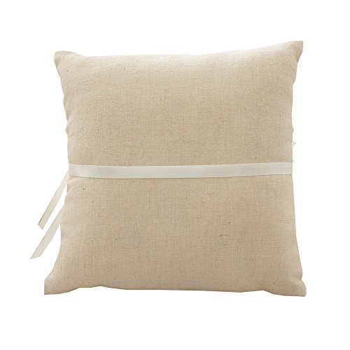 Tangser Almohada de Anillo Boda, Anillo Portador Almohada, Personalizar Las alianzas de Boda Porta Hermoso Encaje y Flor 8,2"X 8,2"