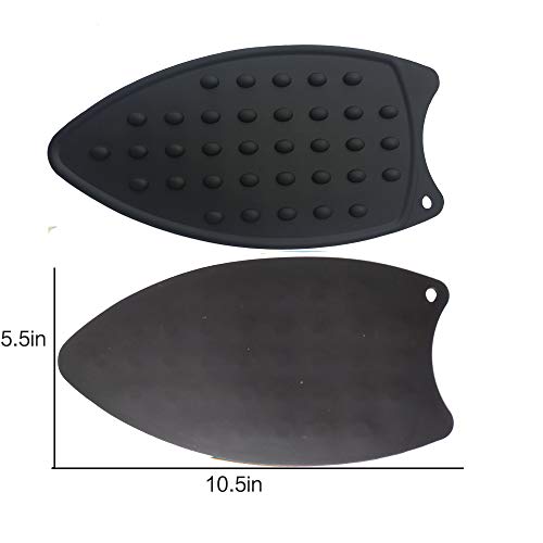 Tangser - Almohadilla de silicona multiusos para tabla de planchar, resistente al calor, almohadilla de silicona resistente al calor para apoyar hierro, color negro