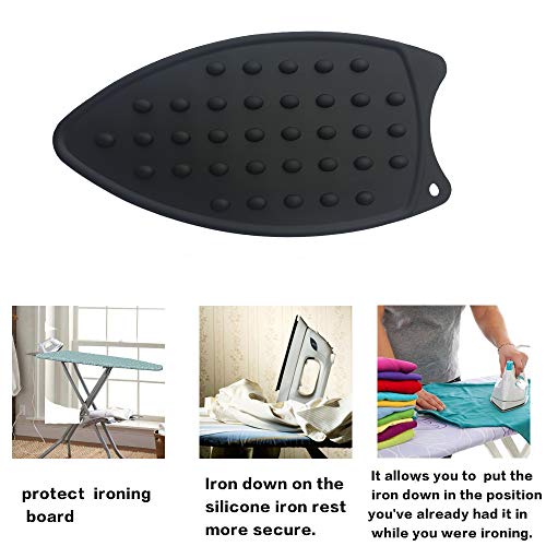 Tangser - Almohadilla de silicona multiusos para tabla de planchar, resistente al calor, almohadilla de silicona resistente al calor para apoyar hierro, color negro