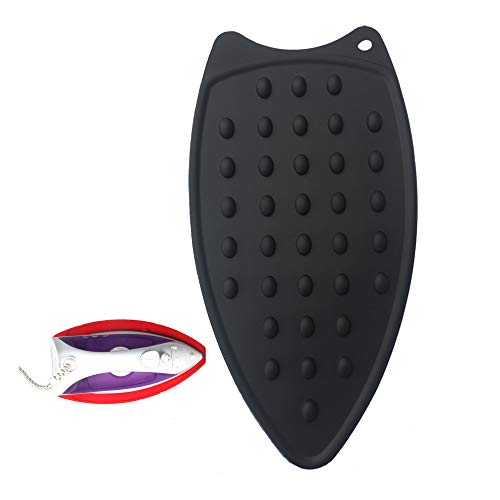 Tangser - Almohadilla de silicona multiusos para tabla de planchar, resistente al calor, almohadilla de silicona resistente al calor para apoyar hierro, color negro