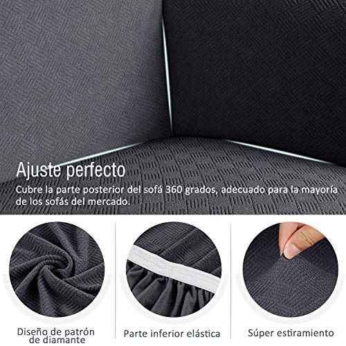 TAOCOCO Funda de sofá con Forma de Diamante/Funda de sofá Antideslizante/Funda de sofá elástica/Lavable/antiácaros/Antiarrugas (Gris, 180_x_240_cm)