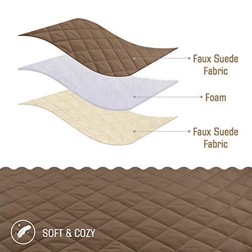 TAOCOCO Funda de sofá Impermeable Funda de cojín de protección para Mascotas Funda de sofá antisuciedad (Marrónl/ 4 Plazas 195 * 218cm)