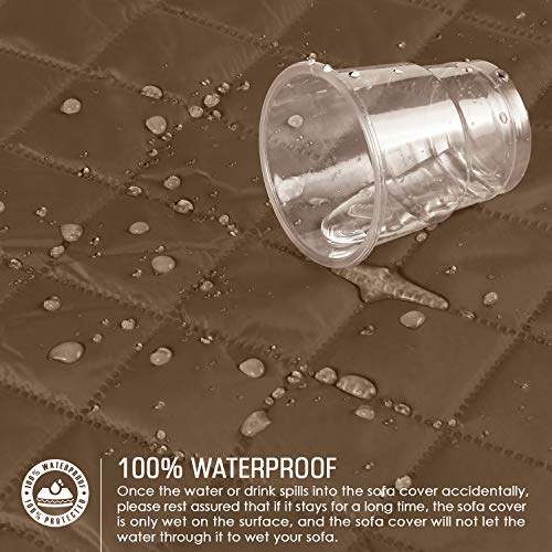 TAOCOCO Funda de sofá Impermeable Funda de cojín de protección para Mascotas Funda de sofá antisuciedad (Marrónl/ 4 Plazas 195 * 218cm)